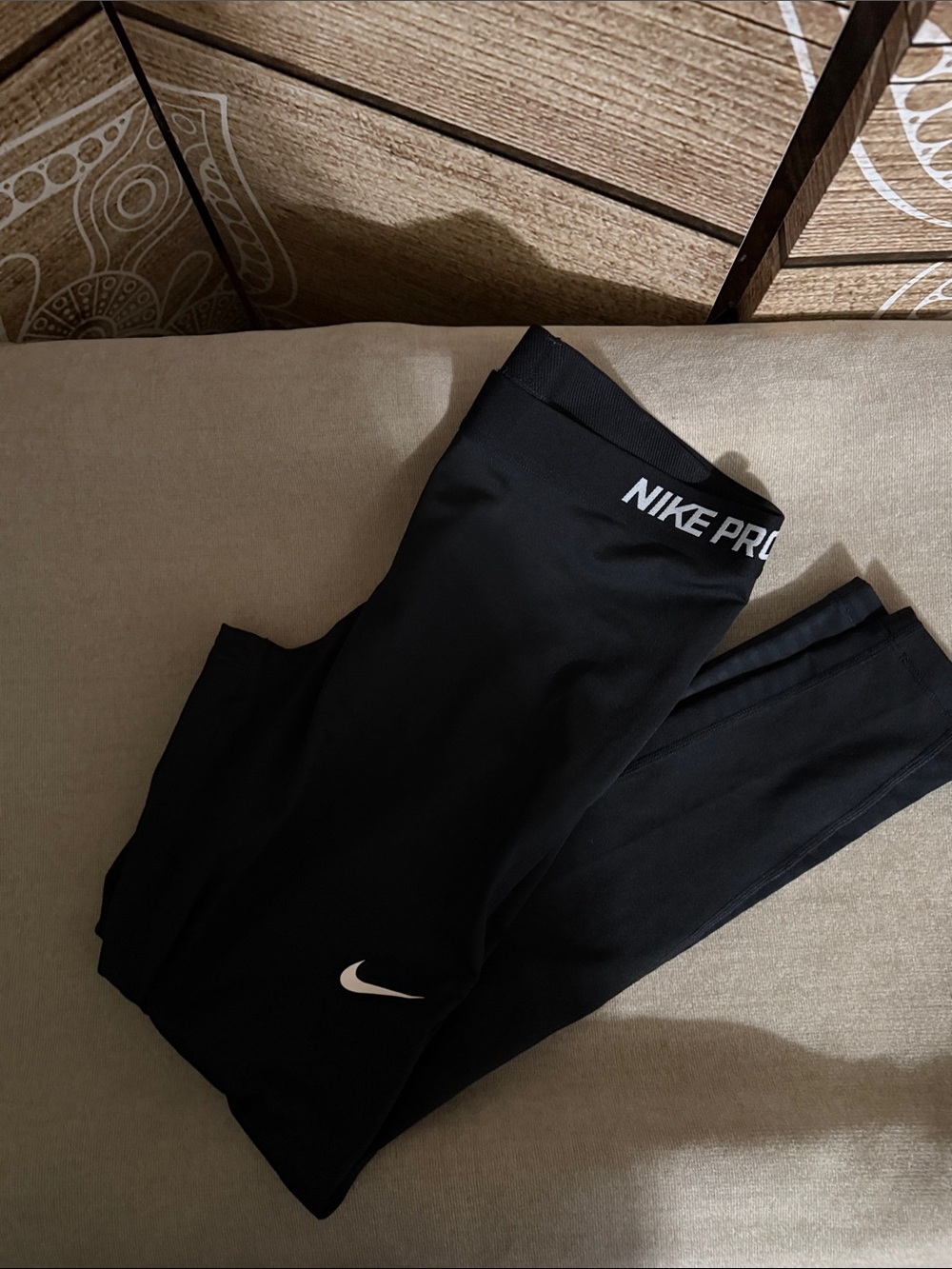 Nike Black Performance Leggings with White Logos